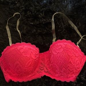 Xhilaration Bright Pink Lace Bra